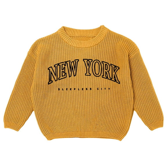 MEZZALL Sweater Girls Hand Embroidered Solid Color Knit Delicate Letter Embroidery Design Soft Comfortable Baby Toddler Kids Tops Cozy Knitwear Long Sleeve O-Neck Child Dailywear