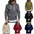 thumbnail image 1 of MEZZALL Sweatshirts For Men Solid Color Long Sleeve Hoodies Casual Splicing Large Size Pullover Daily Outdoor Trendy Travel Tops, 1 of 5