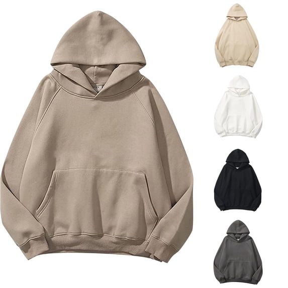 MEZZALL Sweatshirts For Women Solid Color Long Sleeve Hoodies Basic Loose Pockets Drop Shoulder Pullovers Tops Fall Daily Outdoor Boho Travel
