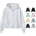 thumbnail image 1 of MEZZALL Sweatshirts For Women Solid Color Long Sleeve Hoodies Short Zipper Cardigan Jacket Casual Basic Daily Outdoor Leisure Travel Tops, 1 of 3