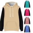 thumbnail image 1 of MEZZALL Sweatshirts For Men Patchwork Long Sleeve Hoodies Versatile Simple Color Blocking Casual Sport Drawstring Pullover Daily Outdoor Holiday Travel Tops, 1 of 4