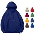 thumbnail image 1 of MEZZALL Sweatshirts For Men Solid Color Long Sleeve Hoodies Fall Winter Casual Oversized Pullover With Drop Shoulder For Everyday Wear Basic Daily Outdoor Versatile Travel Tops, 1 of 4