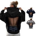 thumbnail image 1 of MEZZALL Sweatshirts For Women Solid Color Long Sleeve Hoodies Elegant Back Hollow Mesh Lightweight Casual Pullover With Sheer Net Insets And Modern Cut Basic Daily Outdoor Soft Travel Tops, 1 of 5