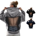 thumbnail image 1 of MEZZALL Sweatshirts For Women Solid Color Long Sleeve Hoodies Elegant Back Hollow Mesh Lightweight Casual Pullover With Sheer Net Insets And Modern Cut Basic Daily Outdoor Versatile Travel Tops, 1 of 5