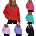 thumbnail image 1 of MEZZALL Sweatshirts For Women Solid Color Long Sleeve Hoodies Half Zip Cropped Pullover Quarter Zipper Fall Tops Clothes Basic Daily Outdoor Trendy Travel, 1 of 5
