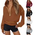 thumbnail image 1 of MEZZALL Sweatshirts For Women Solid Color Long Sleeve Hoodies Lightweight Half Zip Pullover Casual Workout Slim Fit With Zipper Comfortable Athletic Tops Fall Winter Basic Daily Versatile Travel, 1 of 5