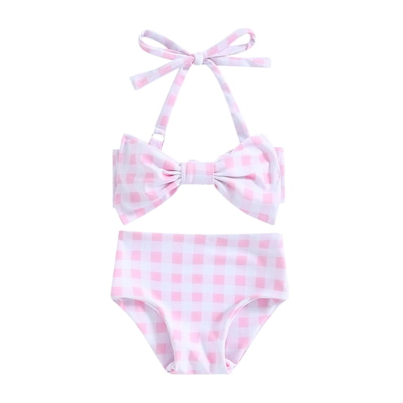 MEZZALL Swimwear Girls Two Piece Swimsuits Swim Tops With Shorts With Front Bow Tie Adjustable Bikini For Kids Youth Summer Beach Pool Party Vacation Beachwear