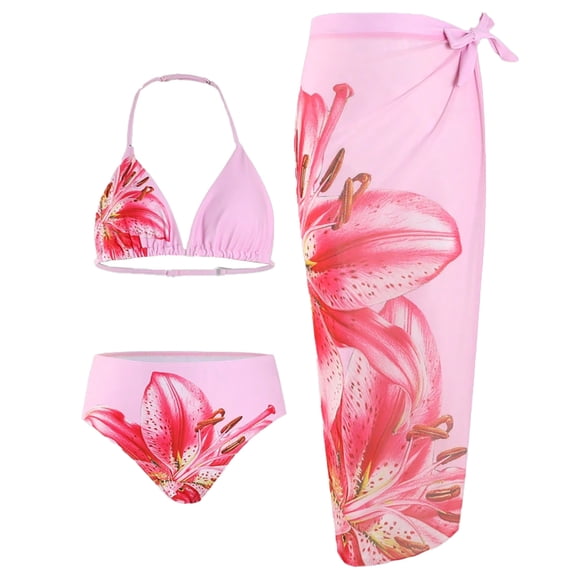 MEZZALL Swimwear Stylish Floral Print Two Piece Bikini Swimsuit For Teen Girls Juniors Tropical Summer Beach Pool Party Wear Bohemian Beachwear