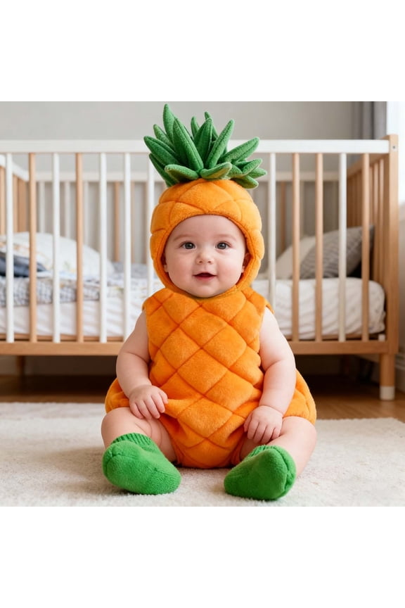 Toddler Adorable Boy Pineapple Romper Jumpsuit Onesie Sleeveless For Photography And Celebrations Versatile O-Neck Spring Child One-Pieces