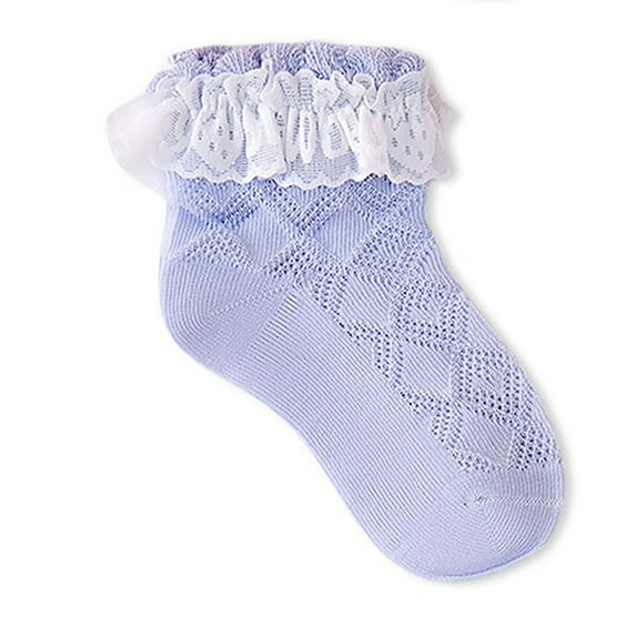 MEZZALL Toddler Baby Socks For Girls 1-7 Years Lace Trim Ankle Socks Soft Comfortable Everyday Casual Wear Socks Soft Baby Wear
