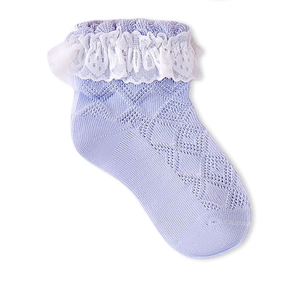 MEZZALL Toddler Baby Socks For Girls 1-7 Years Lace Trim Ankle Socks Soft Comfortable Everyday Casual Wear Socks Soft Baby Wear