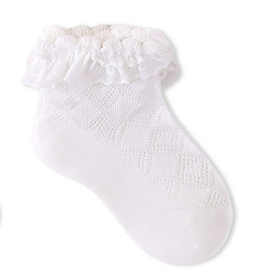 MEZZALL Toddler Baby Socks For Girls 1-7 Years Lace Trim Ankle Socks Soft Comfortable Everyday Casual Wear Socks Soft Baby Wear
