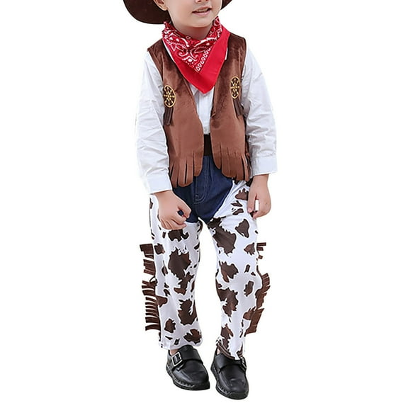 MEZZALL Toddler Baby Western Cowboy Style Kids Clothes Set Party Clothes, 8-9 Years