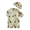 thumbnail image 1 of MEZZALL Toddler Boy Swimsuit Vacation Hawaii Beachwear Zipper Rashguard Sunsuit Swimwear Half Zip Up Bathing Suit, Khaki, 7-8 Years, 1 of 8