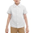 thumbnail image 1 of MEZZALL Toddler Boys Girls Blouse Short Sleeve Summer Casual Gentleman Tops Beach Holiday Solid Color Shirts Blouse Classic Baby Wear 6-12M, 1 of 5