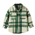thumbnail image 1 of MEZZALL Toddler Boys Girls Children Fall Winter Long Sleeve Blouse Tops Plaid 7 Colors Outwear Leisure Dailywear, G, 4-5 Years, 1 of 5
