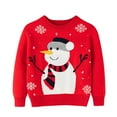 thumbnail image 1 of MEZZALL Toddler Boys Girls Christmas Cartoon Snowman Prints Sweater Long Sleeve Warm Knitted Pullover Knitwear Tops Cute Child Knitwear, 1 of 7