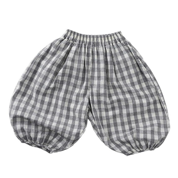 MEZZALL Toddler Boys Girls Elastic Pants Casual Summer Holiday Plaid Trousers Streetwear Cozy / 3-4 Years
