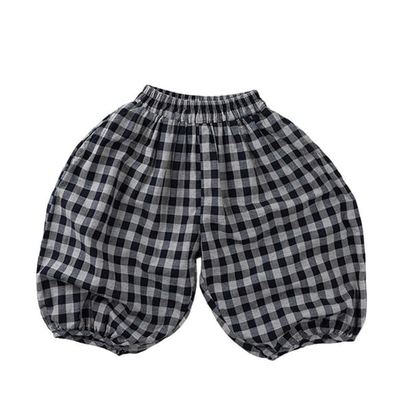 MEZZALL Toddler Boys Girls Elastic Pants Casual Summer Holiday Plaid Trousers Streetwear Fashionable / 3-4 Years