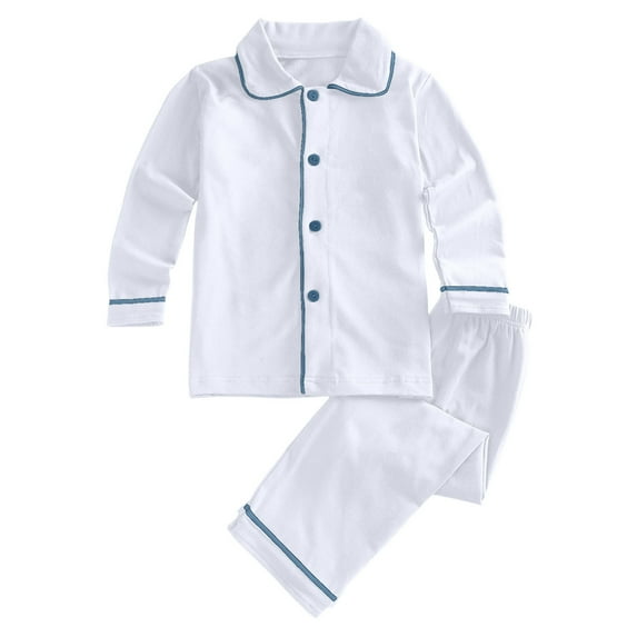 MEZZALL Toddler Boys Girls Long Sleeve Solid Color Tops T-Shirt Tshirts Pants Casual Outfits Comfort Dailywear, White, 3-4 Years