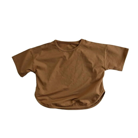 MEZZALL Toddler Boys Girls Short Sleeve T-Shirts Summer Casual Tops Beach Holiday Solid Color T Shirt Leisure Baby Wear