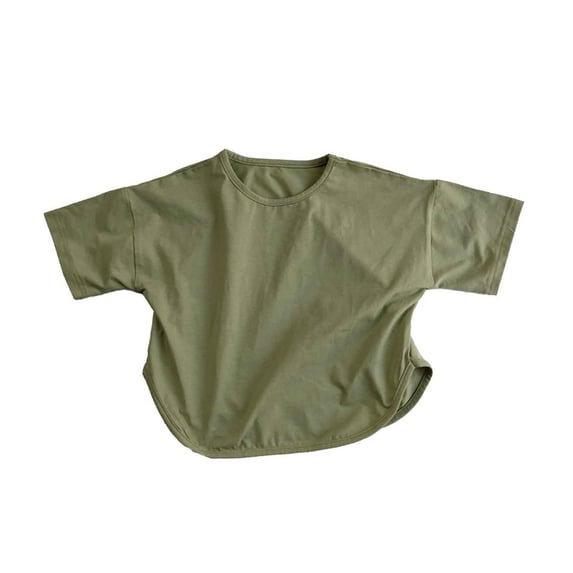MEZZALL Toddler Boys Girls Short Sleeve T-Shirts Summer Casual Tops Beach Holiday Solid Color T Shirt Lovely Baby Wear