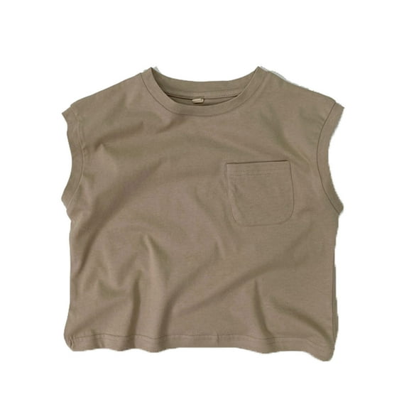 MEZZALL Toddler Boys Girls Sleeveless Summer Casual Tops Beach Holiday Shirts Vest With Pocket 5-6 Years Trendy Kids Wear