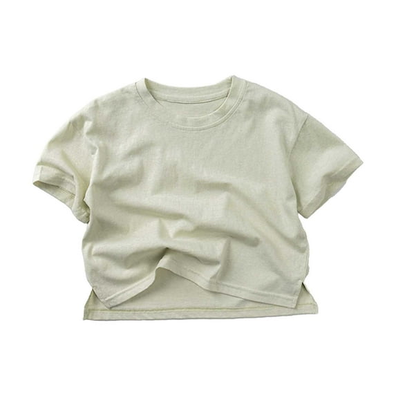 MEZZALL Toddler Boys Girls T-Shirts Short Sleeve Summer Casual Tops Beach Holiday Solid Color Shirts T Shirt Daily Wear Leisure / 3-4 Years
