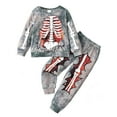 thumbnail image 1 of MEZZALL Toddler Boys Halloween Outfits Skeleton Printed Long Sleeve Shirt And Striped Pants Sets For Kids Party Dress Up Clothes Sets Fashionable, 1 of 6