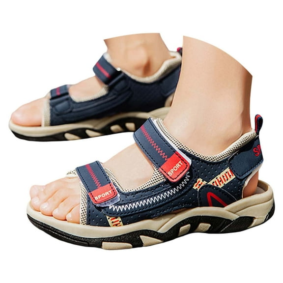 MEZZALL Toddler Boys Sandals For Kids Comfortable Adjustable Hook And Loop Strap Casual Outdoor Summer Beach Shoes For Daily Wear Breathable Baby Wear
