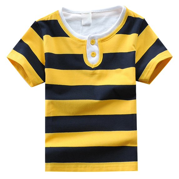 MEZZALL Toddler Boys Short Sleeve T-Shirt Striped Casual Round Neck Tops For Kids Comfortable Breathable Daily Wear Summer Spring Tee Youth Boys Shirt Relaxed Fit Baby Wear