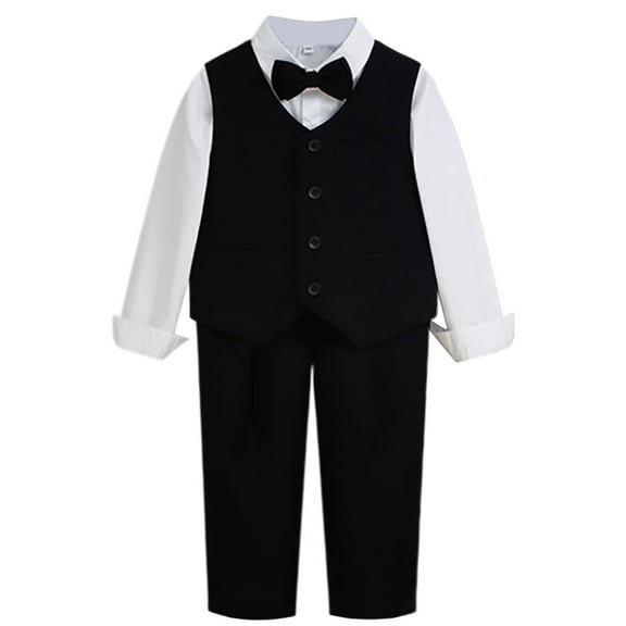 MEZZALL Toddler Boys Suit Jacket Pants Outfits Large Sized Formal Clothing For Children Performance Outfits Child Speech And Hosting (including Bow Tie Jacket Shirt And Trousers Clothes Sets Comfort