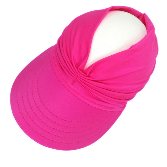 MEZZALL Toddler Girl Visor Wide Hat Summer Face Outdoor Beach Shade Sports Cap Children Cap Cute Dailywear, Hot Pink, 5-9 Years