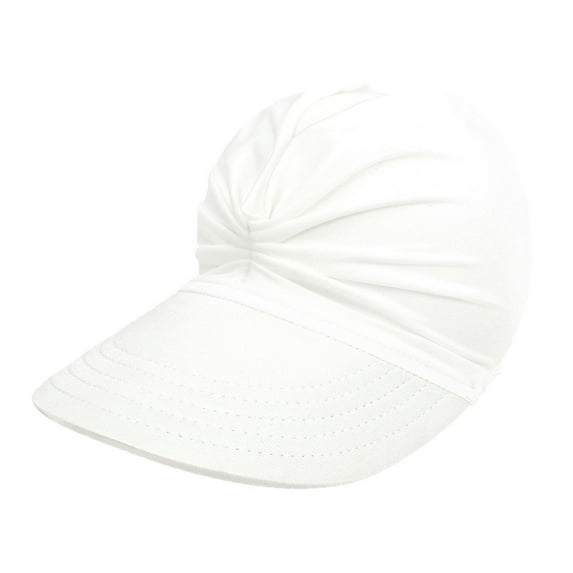 MEZZALL Toddler Girl Visor Wide Hat Summer Face Outdoor Beach Shade Sports Cap Children Cap Soft Dailywear, White, 5-9 Years