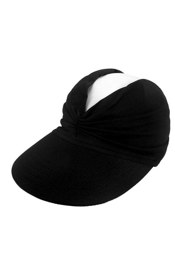 Toddler Girl Visor Wide Hat Summer Face Outdoor Beach Shade Sports Cap Children Cap Stylish Dailywear, Black, 5-9 Years