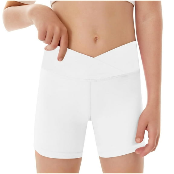 MEZZALL Toddler Girls Athletic Shorts Slim V Waist Short Leggings Bike Dance Gymnastics Shorts, 9-10 Years