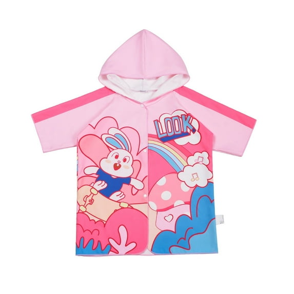 MEZZALL Toddler Girls Bathrobe Summer Swim Cover Up Hooded Kids Robe For Home Beach Pool Travel Lightweight Soft Absorbent Versatile Baby Wear