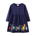 thumbnail image 1 of MEZZALL Toddler Girls Cotton Embroidery Applique Short Sleeve Dress Sundress 1 7Y, Dark Blue, 1-2 Years, 1 of 6
