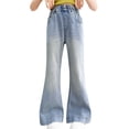 thumbnail image 1 of MEZZALL Toddler Girls Fashion Cute Personality Pants Elastic Waist Wide Leg Jeans Casual Demin Pants With Pockets Comfort Baby Wear, 1 of 9
