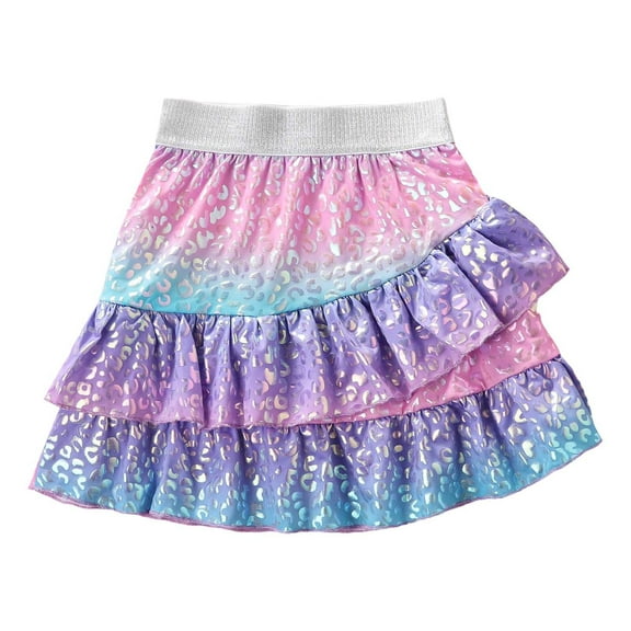 MEZZALL Toddler Girls Ruffle Skirt Sparkling Scales Layered Skirt Hem Wrap Side Mini Skirts Cozy, 4-5 Years