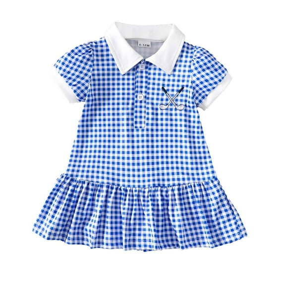 MEZZALL Toddler Girls Short Sleeve Plaid Princess Dress Casual Dresses Relaxed Fit Baby Wear