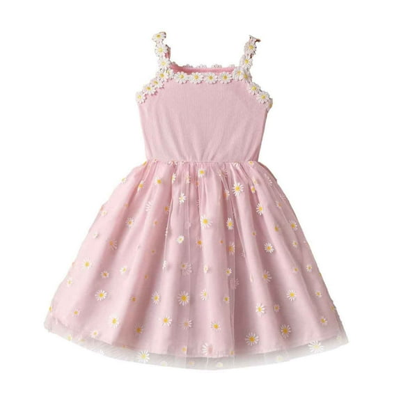 MEZZALL Toddler Girls Sleeveless Holiday Party Birthday Mesh Dress Dance Party Princess Dresses Cozy Baby Wear