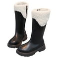 thumbnail image 1 of MEZZALL Toddler Girls Winter Boots Fashionable Long Calf High Lined Zip Up Casual Outdoor Booties For Kids Age 4-13 Years Shoes Lovely, 1 of 8