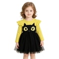 thumbnail image 1 of MEZZALL Toddler Halloween Prints Mesh Dress Kids Baby Girls Long Sleeve Cartoon O-Neck Adorable Dresses, 1 of 8