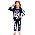thumbnail image 1 of MEZZALL Toddler Halloween Skeleton Print O-Neck Long Sleeve T-Shirts And Pants Sleep For Girls Cozy Nighttime Comfort 2 Piece Pajama Sets, 1 of 4