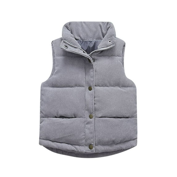 MEZZALL Toddler Kids Baby Boys Girls Corduroy Vest Fuzzy Sleeveless Coats Outerwear Pockets Solid Color Trendy Child Outwear