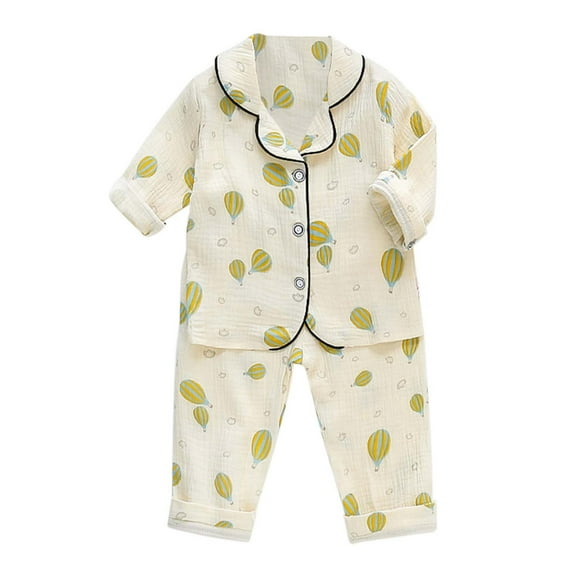 MEZZALL Toddler Kids Baby Boys Girls Dinosaur Animals Floral Button Down Shirt Tops Long Pants Pajamas Sleepwear Outfits Loungewear Set Soft, 3-4 Years