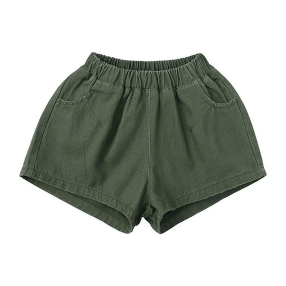 MEZZALL Toddler Kids Baby Boys Girls Jogger Shorts Summer Cotton Casual Solid Color Shorts Active With Pockets Cute Dailywear, Green, 4-5 Years