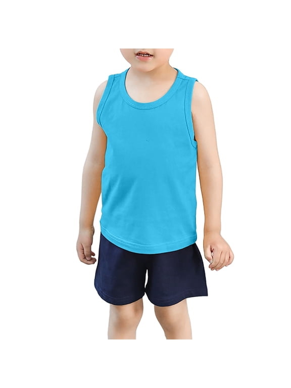 Toddler Kids Baby Boys Girls Solid Color Tank Tops T Shirts Undershirts Summer Sleeveless Vest Daily Wear Trendy / 2-3 Years