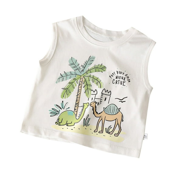 MEZZALL Toddler Kids Baby Girls Boys Cartoon Tank Tops Sleeveless O-Neck Daily Wear Versatile / 9-10 Years